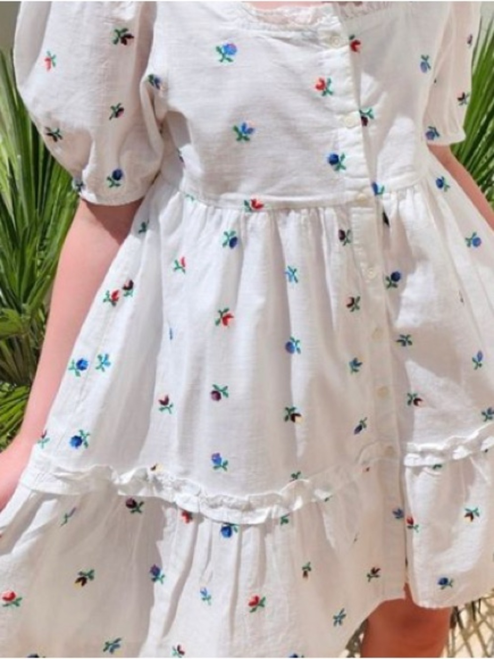 Zara Kids White floral embroidered dress size 09
